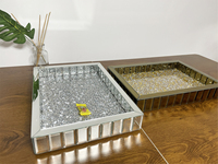 Plateau rectangulaire décoratif en cristal miroir, magnifique plateau à main pour la décoration, le maquillage, la coiffeuse, le salon, la salle de bain