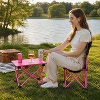Table de camping pliante moderne en aluminium avec 4 tabourets – Ensemble portable pour pique-niques et fêtes en extérieur