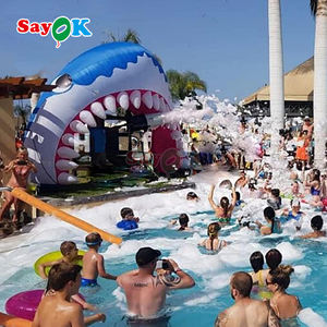 Sayok <span class=keywords><strong>Pas</strong></span> <span class=keywords><strong>Cher</strong></span> Gonflable Arche De Requin Tête De Requin Gonflable Arche Entrée Bouche De Requin Tunnel Gonflable pour Scène D'événement De Fête - Product Image 5