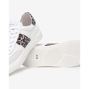 Zapatillas Deportivas para Mujer Nero Giardini, Blancas con Estampado de Leopardo, Zapatos de Lona a la Moda - Product Image 5