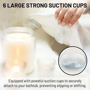 Cuscino da Bagno Antiscivolo 4D in Rete, Cuscino per <span class=keywords><strong>Doccia</strong></span> Bianco, Cuscino Massaggiante per Vasca con Ventosa - Product Image 4
