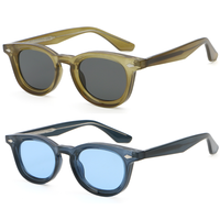 Lunettes de soleil de luxe 2026 tendance pour hommes et femmes, monture en acétate haute définition, protection UV400, style oversize rond