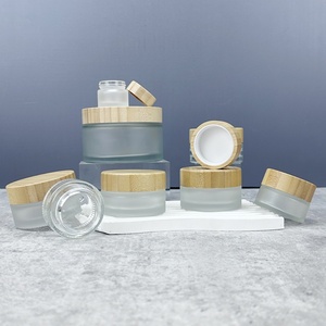 Pot en verre givré avec couvercle en bambou pour crème visage, 5g, 15g, 30g, 50g, 100g – 1000 vendus (Aucun avis pour le moment) - Product Image 6