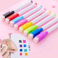 CANIA 8 Couleurs Marqueurs Magiques de Peinture à l'Eau de Haute Qualité pour Tableau Blanc, Pointe Biseautée 1,5 mm, Effaçables à Sec et à l'Eau, Stylos Flottants