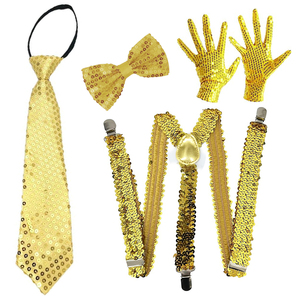5 pièces Cravates à paillettes pour fête, cosplay, accessoires de costume, <span class=keywords><strong>cravate</strong></span> de danse scintillante, cravates rétro disco pour accessoires de fête - Product Image 1
