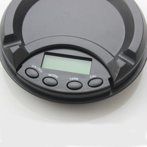 Balance de bijoux en forme de cendrier, affichage LCD rond, mesure de poids portable, précision 0,1g, balance de poche alimentée par piles - Product Image 1