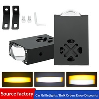 Lumière de calandre de voiture 12V 20W, mini phare laser matriciel caché, lumière de calandre, lumière jaune-blanche LED, projecteur de moto