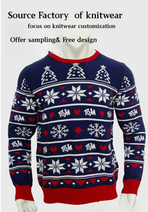 <span class=keywords><strong>Pull</strong></span> de Noël personnalisé pour homme – Styles moches/vintage/simples – Grande taille – 100 % coton tricoté – Vêtement d'hiver chaud et abordable – OEM ODM - Product Image 3