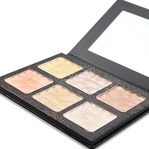 Private Label High-gloss Powder Press highlighter makeup Brighten Beauty Makeup highlighter set 6 colori vendita calda