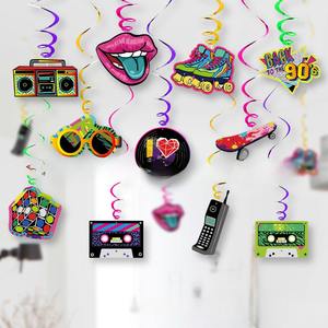 Accessoires <span class=keywords><strong>photo</strong></span> portables pour événements sportifs rétro des années <span class=keywords><strong>80</strong></span> à 90, 21 pièces, pour décoration de gâteaux en plein air ou de vacances - Product Image 6