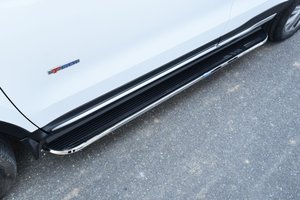 Aftermarket Deepal S05 S07 Newmamba Car Side Step <b>Black</b> Aluminum and Silver Stainless Steel Surface - Product Image 2