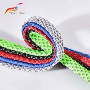 Customized New Pattern Athletic Safety Flat Reflective Polyester Shoelace Shoe Strings for Runner