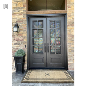 <span class=keywords><strong>Porte</strong></span> française en fer forgé moderne <span class=keywords><strong>avec</strong></span> <span class=keywords><strong>grille</strong></span> de conception extérieure personnalisée de luxe - Product Image 4