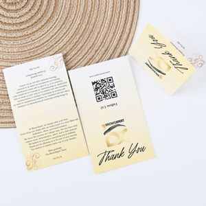 Carte de service après-vente, carte de commentaires, carte de remerciement personnalisée avec impression dorée de luxe pour soutenir les petites entreprises - Product Image 3