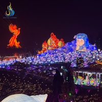 Fabrikgefertigte Phoenix-Seidenlaterne für Chinesische Feste, LED, Wasserdicht, Dekoration für Innen- und Außenbereich