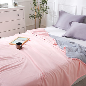 Lit d'été en polyester super doux basse quantité minimale de commande Couverture de jet de refroidissement doubie face avec logo imprimé personnalisé - Product Image 2