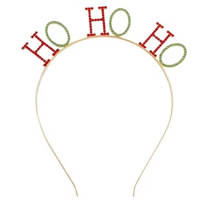 Diadema Navideña Crownia para Mujer, con Letras <span class=keywords><strong>HOHOHO</strong></span> en Rojo y Verde, Adornos de Diamantes de Imitación, Material de Aleación, Adorable para las Fiestas - Product Image 4