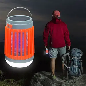 De gros bug zapper lampe rechargeable-Lampe solaire anti-moustiques, Rechargeable par prise usb, luminaire d'extérieur, Portable, idéal pour le Camping