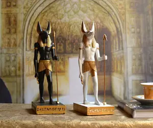Hars Aquarium Decoratie Egyptische Mummie Figurine Set Grafsteen Historische Sculptuur