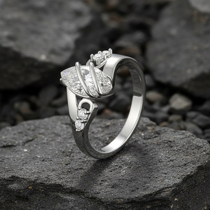 S925 Sterling Silver Marquise Cut Moissanite Twisted Open <b>Adjustable</b> <b>Ring</b> For Women Engagement Wedding Jewelry Gift - Product Image 6