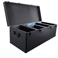 Boîte de rangement pour cartes de collection de grande capacité en aluminium noir, verrouillable, avec compartiments pour cartes PSA BGS CGC