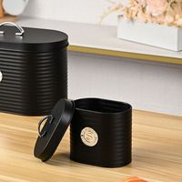 Ensemble de boîtes de rangement pour comptoir de cuisine Lot de 4 boîtes de rangement pour café, thé, sucre et pain