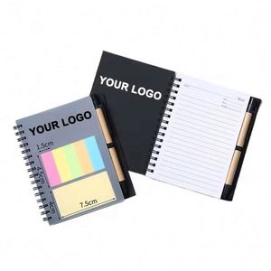 Creative Pp Cover Spiral Notebook Logo Sticker Kraft Paper <b>Note</b> <b>Book</b> With Pen Custom Promotional Gifts - Product Image 1