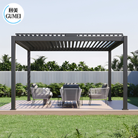Gumei Persiennes de pergola en aluminium imperméables Télécommande Motorisée Gazebo extérieur de haute qualité Pergola en aluminium