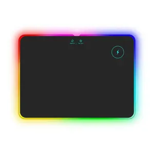 Ide produk 2023 kedatangan Logo desain kustom Rgb alas Mouse Gaming Panel akrilik pengisi daya nirkabel alas Mouse