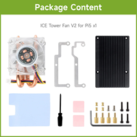 Ventilador de Refrigeración para CPU de Perfil Bajo para Raspberry Pi 5, Aletas de Refrigeración de Aleación de Aluminio en Forma de U, Fácil de Instalar