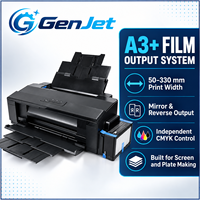 Printer Film Kepadatan Tinggi GenJet A3 Plus untuk Pembuatan Plat Flexo Offset Sablon dengan Output Positif Lebar 330 Milimeter