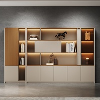 WJG-201X Meuble de classement en bois minimaliste pour bureau avec portes vitrées - Rangement sur pied pour usage commercial