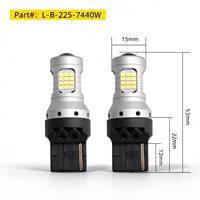 7440 W21W 12V 24V 9-50V 8W 600mA 60 SMD 5-Seiten-Oberlinsen-CANBUS-Automotive-LED-Lampe Weiß Bernstein Rückfahr- und Blinklicht
