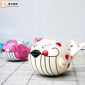 Escultura Decorativa de Fibra de Vidrio con Forma de Ballena de Dibujos Animados Jiahua para Exteriores, Montaje en Suelo - Product Image 5