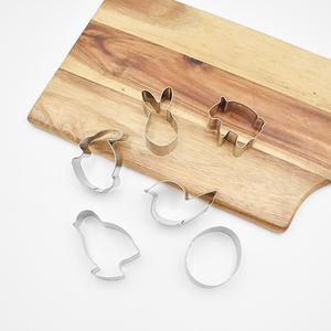 Ensemble de 6 <span class=keywords><strong>emporte</strong></span>-pièces en acier inoxydable écologiques en forme de dessin animé pour la pâtisserie, série Pâques, durables - Product Image 5