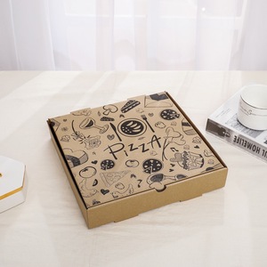 Cajas Kraft desechables personalizadas para pizza <span class=keywords><strong>7</strong></span> 8 9 10 12 pulgadas cajas para perros con manejo de impresión en relieve - Product Image 6