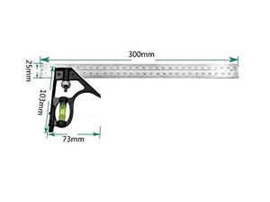 300Mm Có Thể Điều Chỉnh Kết Hợp Vuông Thiết Lập <span class=keywords><strong>Right</strong></span> <span class=keywords><strong>Angle</strong></span> Cai Trị 45/90 Độ Với Mức Độ Bong Bóng Đa Chức Năng Đo Đo Công Cụ - Product Image 2