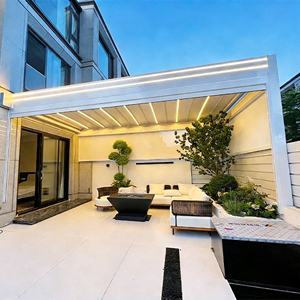 Pérgola de Aluminio con Techo Ajustable Motorizado e Impermeable para Patio Exterior de 18 pies x 20 pies, Modelo ATW-99, con Calefactores - Product Image 1
