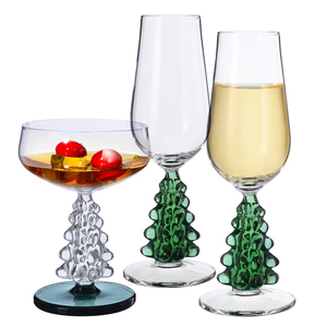Copa de champán de tallo de árbol de <span class=keywords><strong>Navidad</strong></span> de colores soplada a mano creativa al por mayor copas de vino únicas para restaurante decorativas - Product Image 4