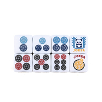 Dés de poker et de mahjong à angle droit de 16 mm D6 blancs, logo et emballage personnalisables, matériau en résine plastique
