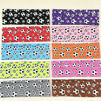 Bandeau et serre-tête de sport en coton imprimé football, élastique, réutilisable et antidérapant pour femmes et hommes - Idéal pour la course, le yoga et le spa