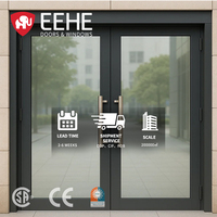 Puerta de Aluminio Moderna para Tienda EEHE, Certificada por NFRC, Insonorizada, Impermeable y Resistente al Viento, Puerta de Vidrio para Uso Exterior en Hoteles