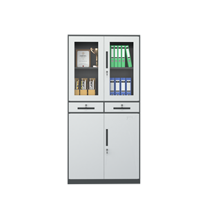 Thép 2 ngăn kéo 2 cửa kính có thể khóa Tủ hồ sơ với thiết kế mô-đun cho văn phòng gia đình sử dụng thương mại-lưu trữ bền - Product Image 3