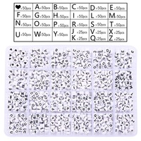 Ensemble d'accessoires de bricolage 24/26 grilles avec kit de perles de lettre à motif de coeur, perles de lettre de l'alphabet en acrylique blanc de 6mm pour la fabrication de bijoux