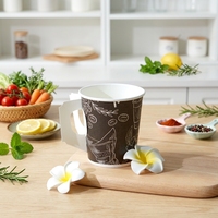 Gobelet à café jetable de qualité supérieure avec poignée robuste et confortable pour service de chocolat chaud et de thé en maison de thé