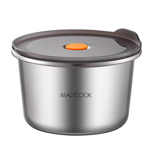 Maxcook Nouveau Contenant de Rangement Rond en Acier Inoxydable 316L de 1100 ml avec Couvercle pour Repas, Idéal pour le <span class=keywords><strong>Camping</strong></span> et les Nouveaux-nés - Product Image 1