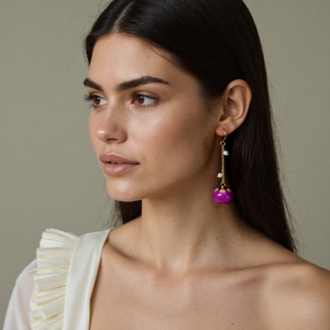 Boucle d'oreille avec <span class=keywords><strong>perle</strong></span> en <span class=keywords><strong>or</strong></span>, plusieurs couleurs, longue <span class=keywords><strong>perle</strong></span> coréenne, vraie fleur de Rose - Product Image 1