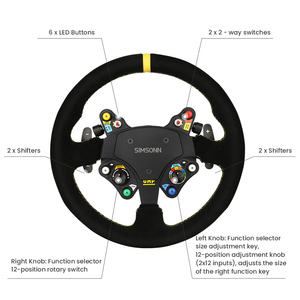 SIMSONN Carbon Fiber <strong>Racing</strong> <strong>Wheel</strong> with LED Buttons &amp; Paddle Shifters USB Wired Connection for PC <strong>Sim</strong> <strong>Racing</strong> Games - Product Image 6