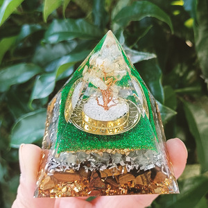 Citrine Tree <b>Crystal</b> <b>Chip</b> Pyramid Resin Epoxy Craft Desktop Ornament Home Decoration Gift - Product Image 3