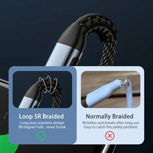 3FT/6FT 100W <b>USB</b> C to C <b>Cable</b> Quick Charging Data <b>Cable</b> Type C Nylon Braided Cord Fast PD Charging for Laptop Mobile Phone - Product Image 6